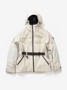 Women's Belted Parka - Canvas - flat lay - front