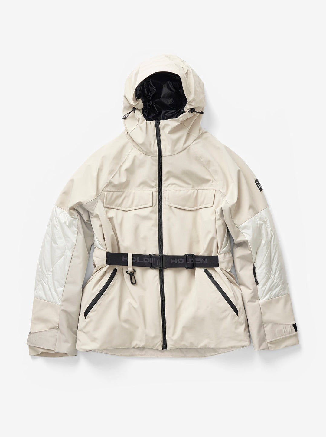 Women's Belted Parka - Canvas - flat lay - front