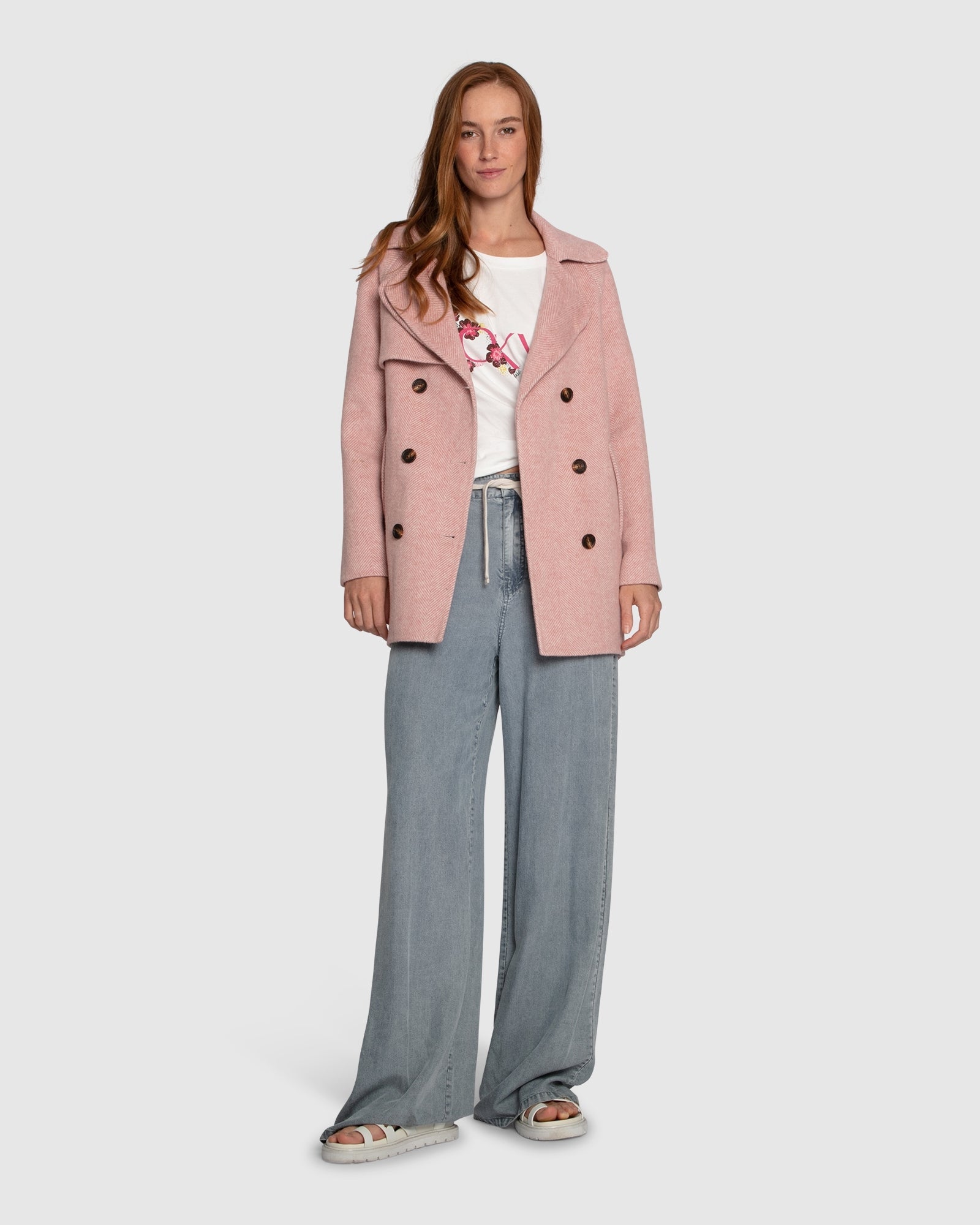 Women | Wanna Be Loved Wool Blend Peacoat | Blush