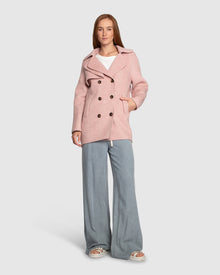 Women | Wanna Be Loved Wool Blend Peacoat | Blush