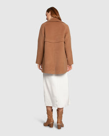 Women | Wanna Be Loved Wool Blend Peacoat | Camel