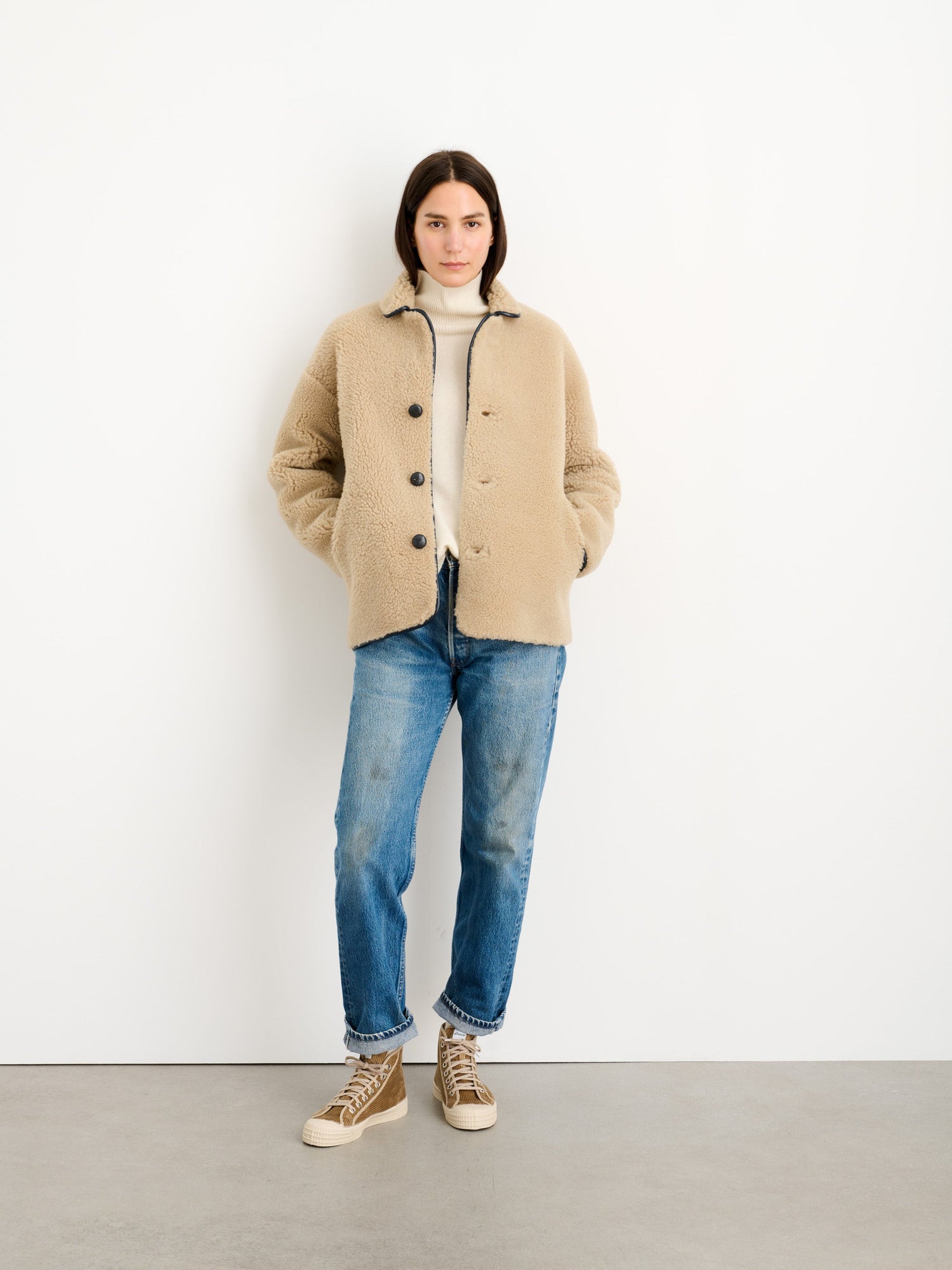 Women | Parker Reversible Shearling Coat | Lagoon Gonfio