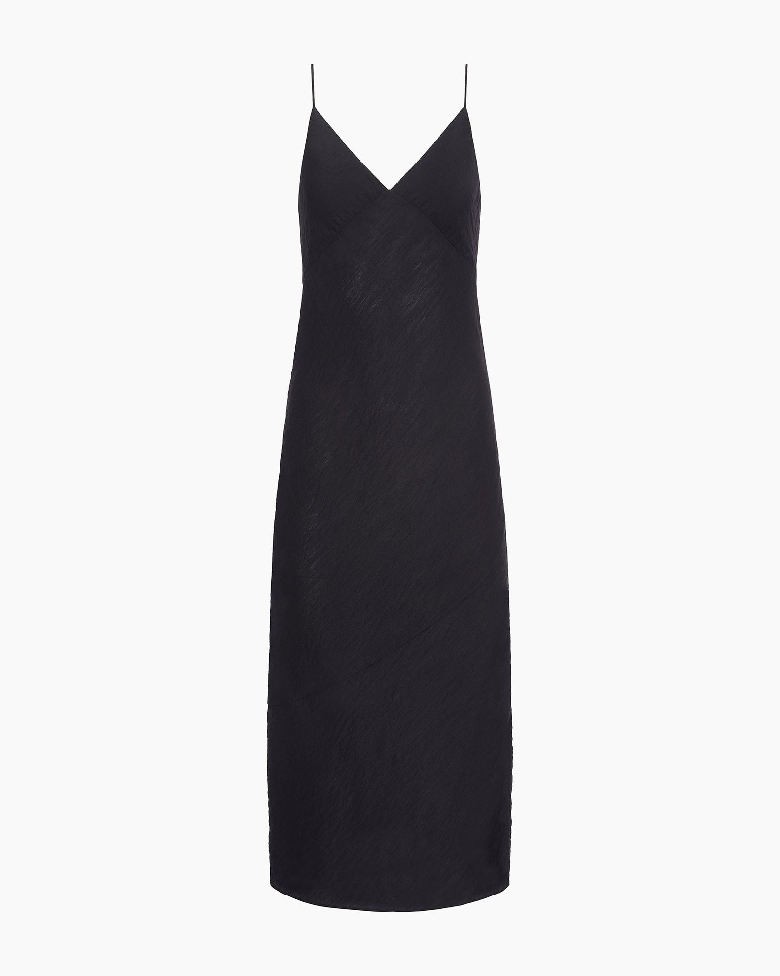 Womens | Crinkle Slip Dress | Black