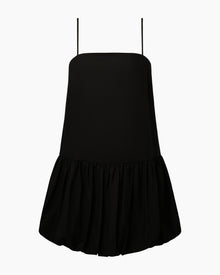 Womens | Air Linen Bubble Mini Dress | Black