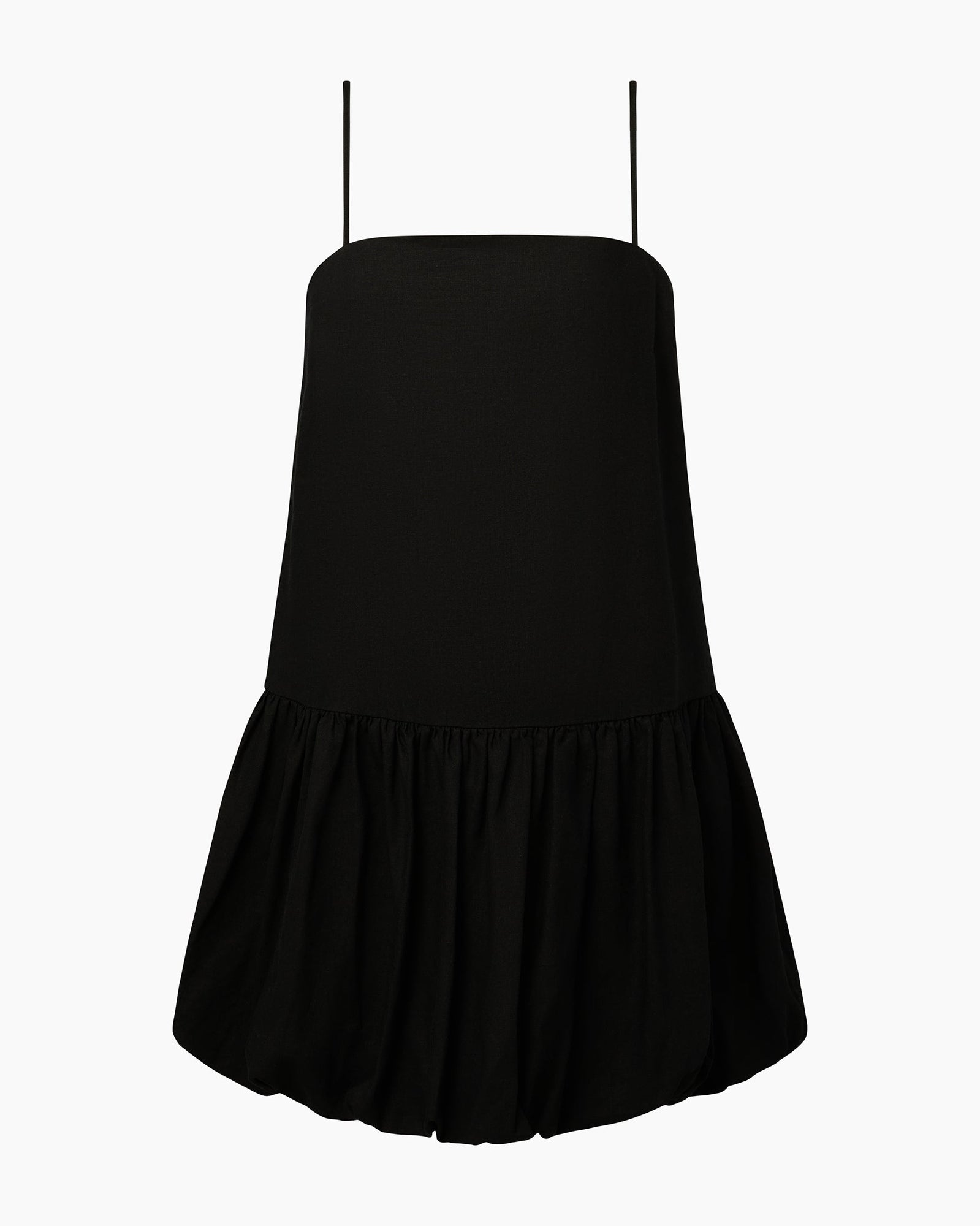 Womens | Air Linen Bubble Mini Dress | Black
