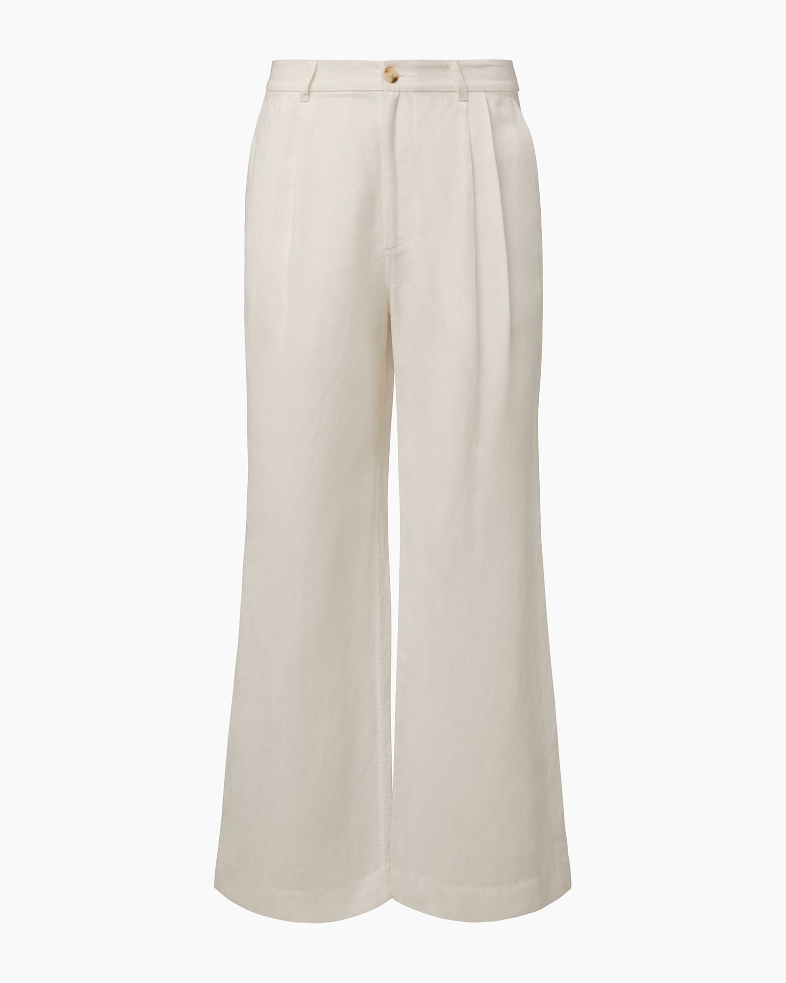 Womens | Air Linen Pleated Trouser | White