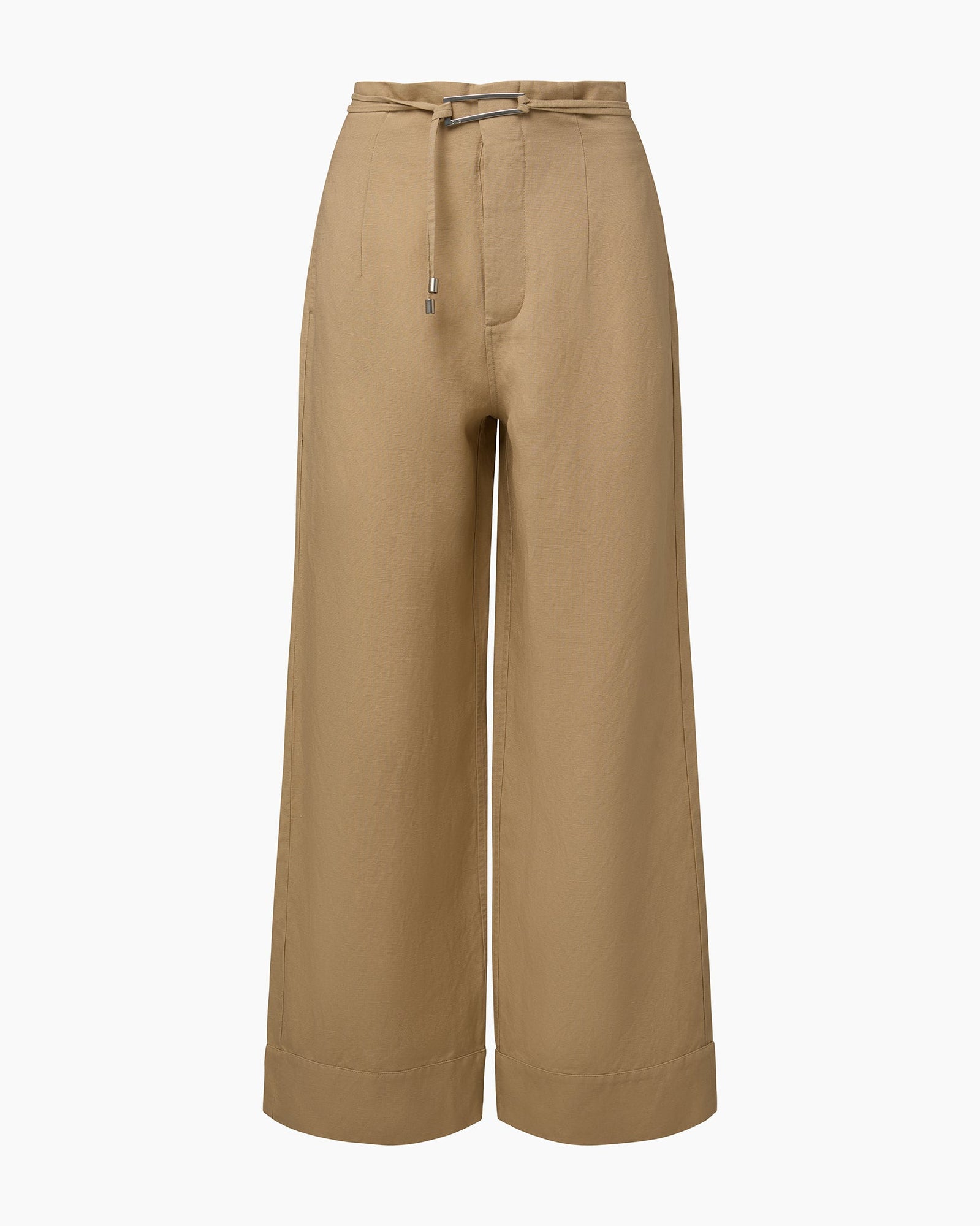 Womens | Air Linen Paperbag Trouser | Jute