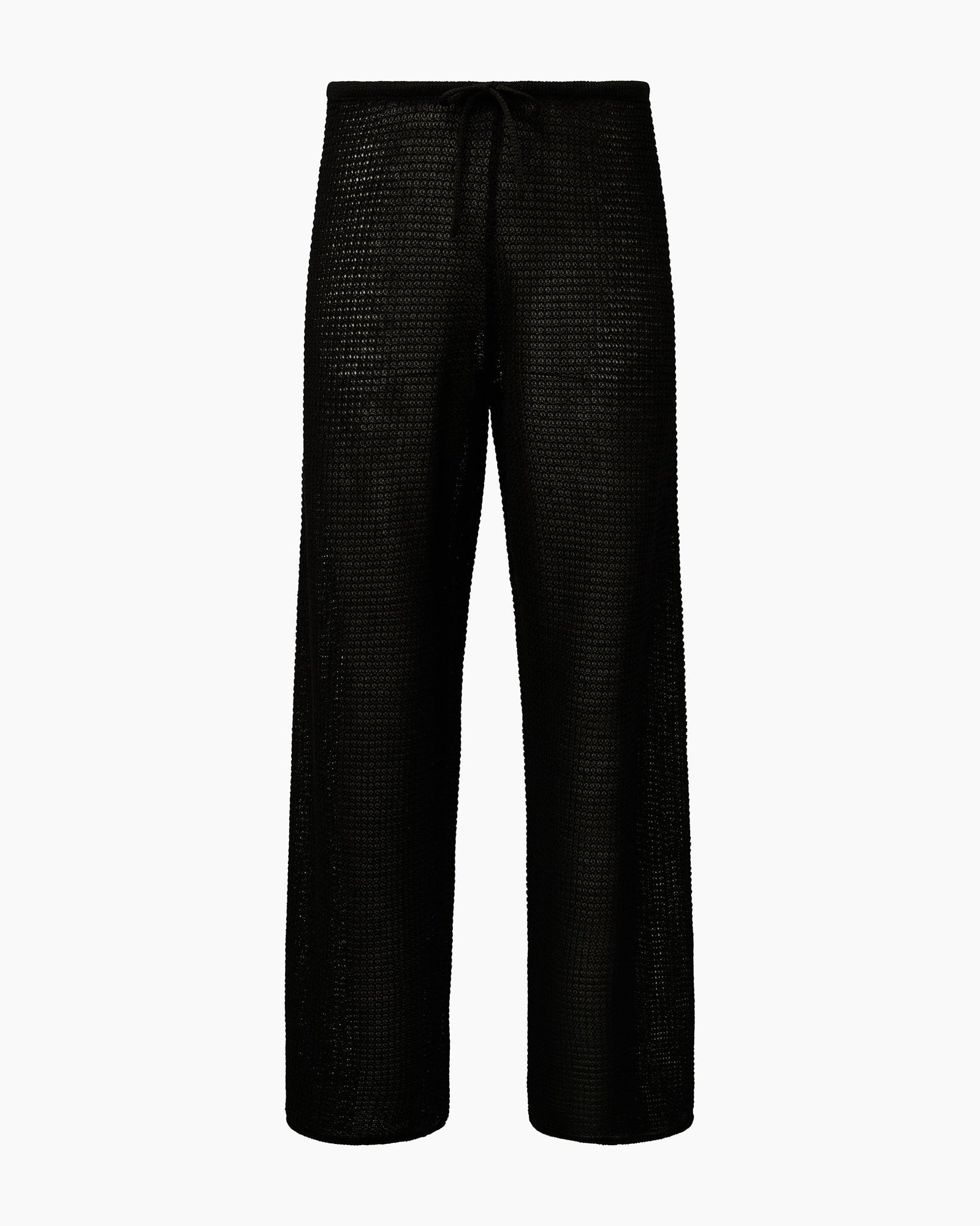 Womens | Linen Knit Drawstring Pant | Black