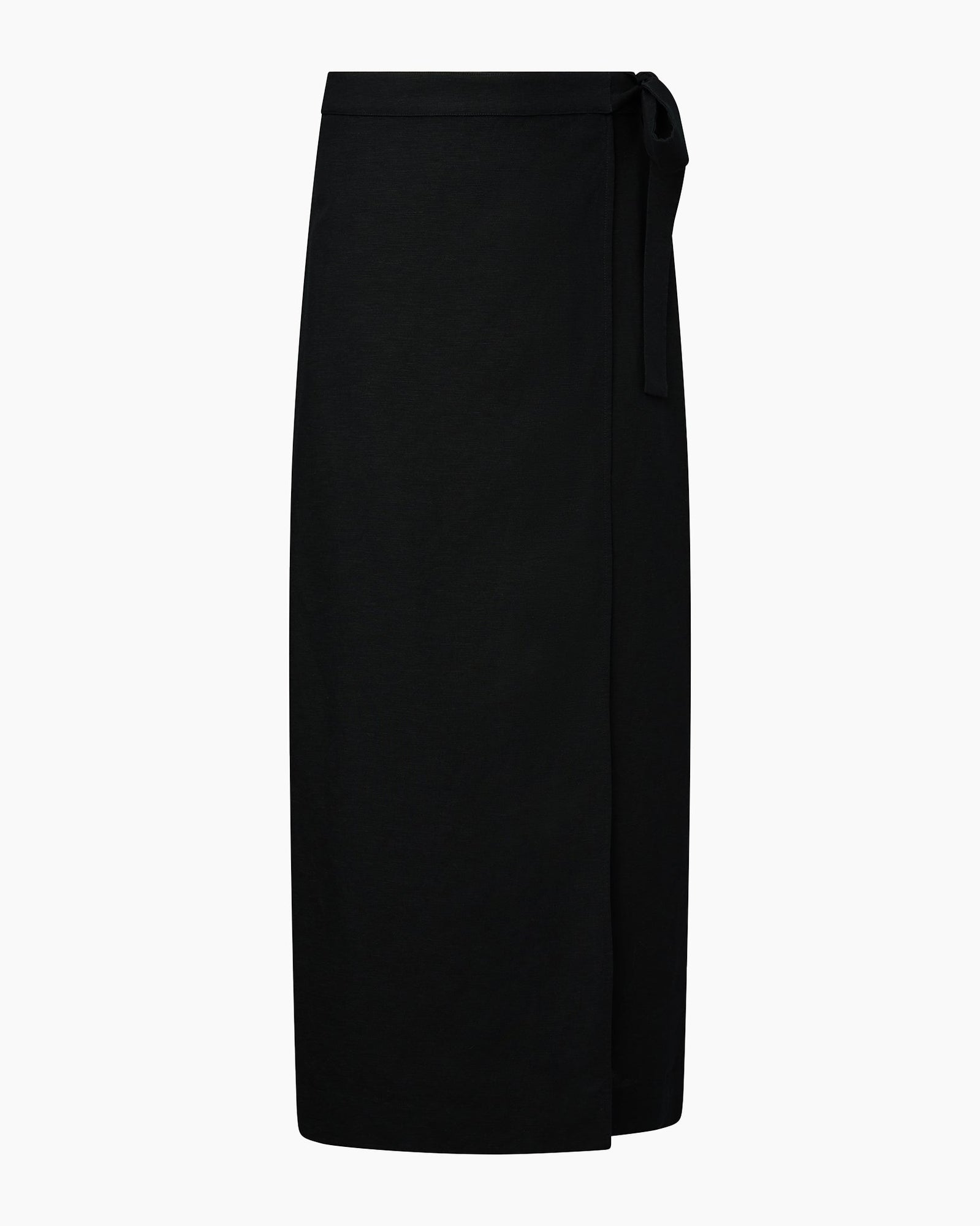 Womens | Air Linen Maxi Wrap Skirt | Black