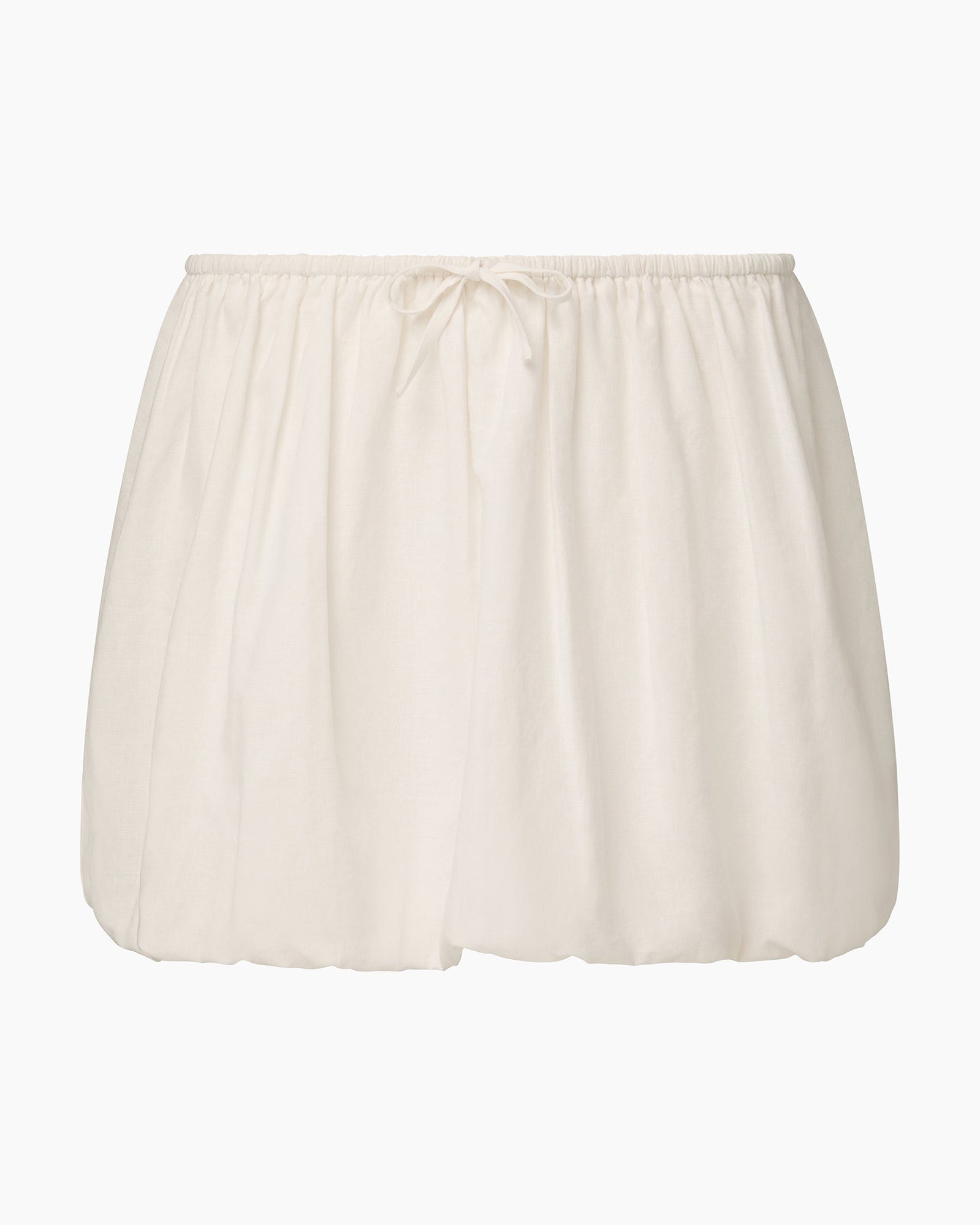 Womens | Air Linen Bubble Mini Skirt | White