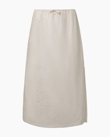 Womens | Air Linen Midi Skirt | White