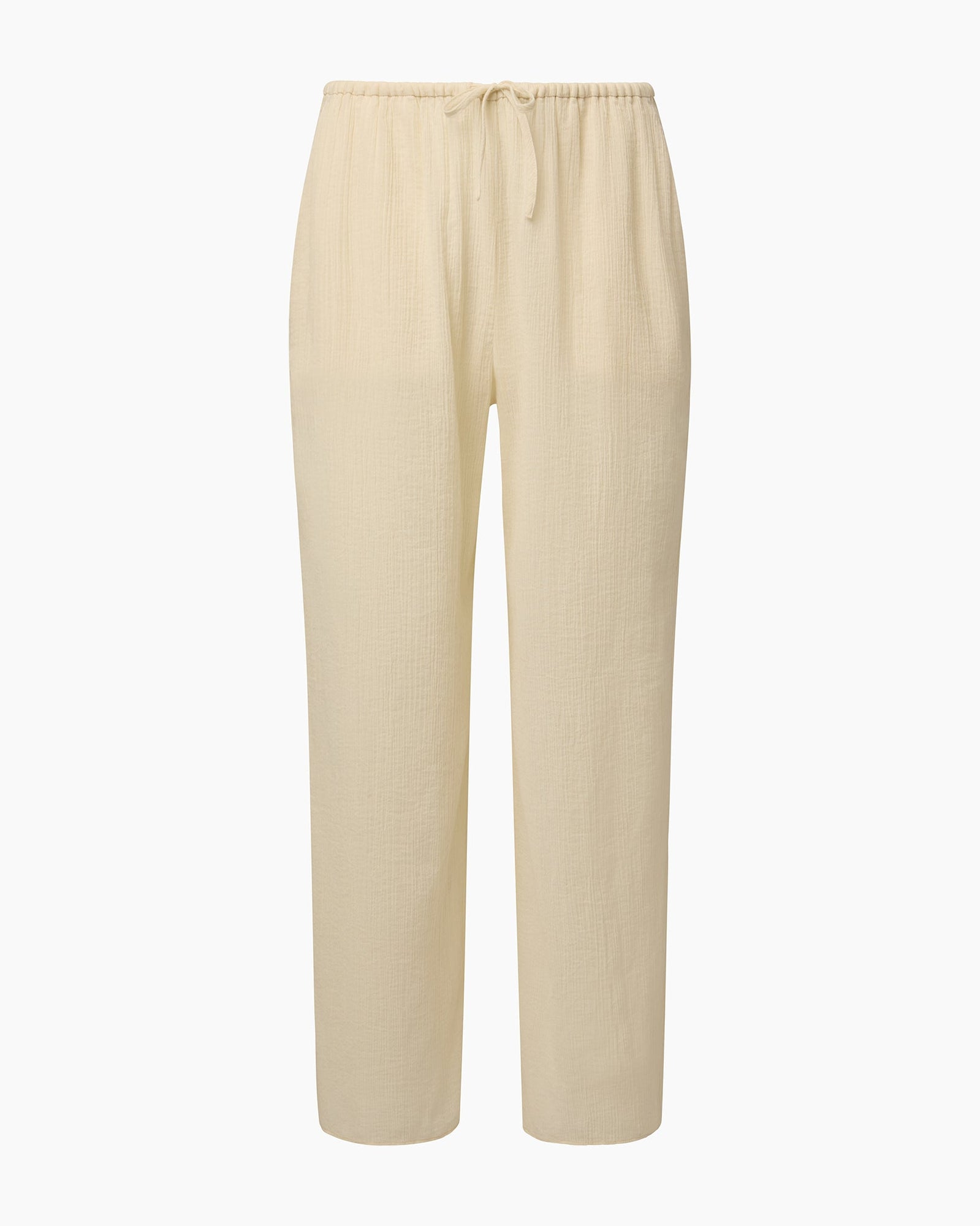Womens | Crinkle Gauze Drawstring Pant | Egret