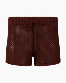 Womens | Crochet Knit Micro Short | Rum