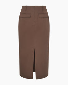 Womens | Front Slit Midi Skirt | Noir Navy/White