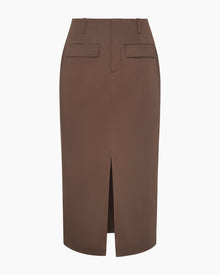 Womens | Front Slit Midi Skirt | Chestnut