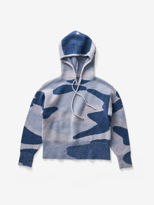 CHALET HOODIE - Blue Fog Camo - flat lay - front