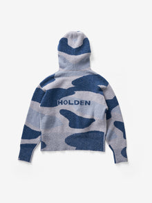 CHALET HOODIE - Blue Fog Camo - flat lay - back