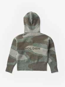 CHALET HOODIE - Green Camo - flat lay - back