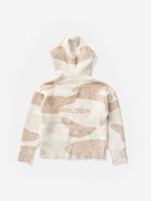 Woman CHALET HOODIE - Cream Camo - flat lay - back