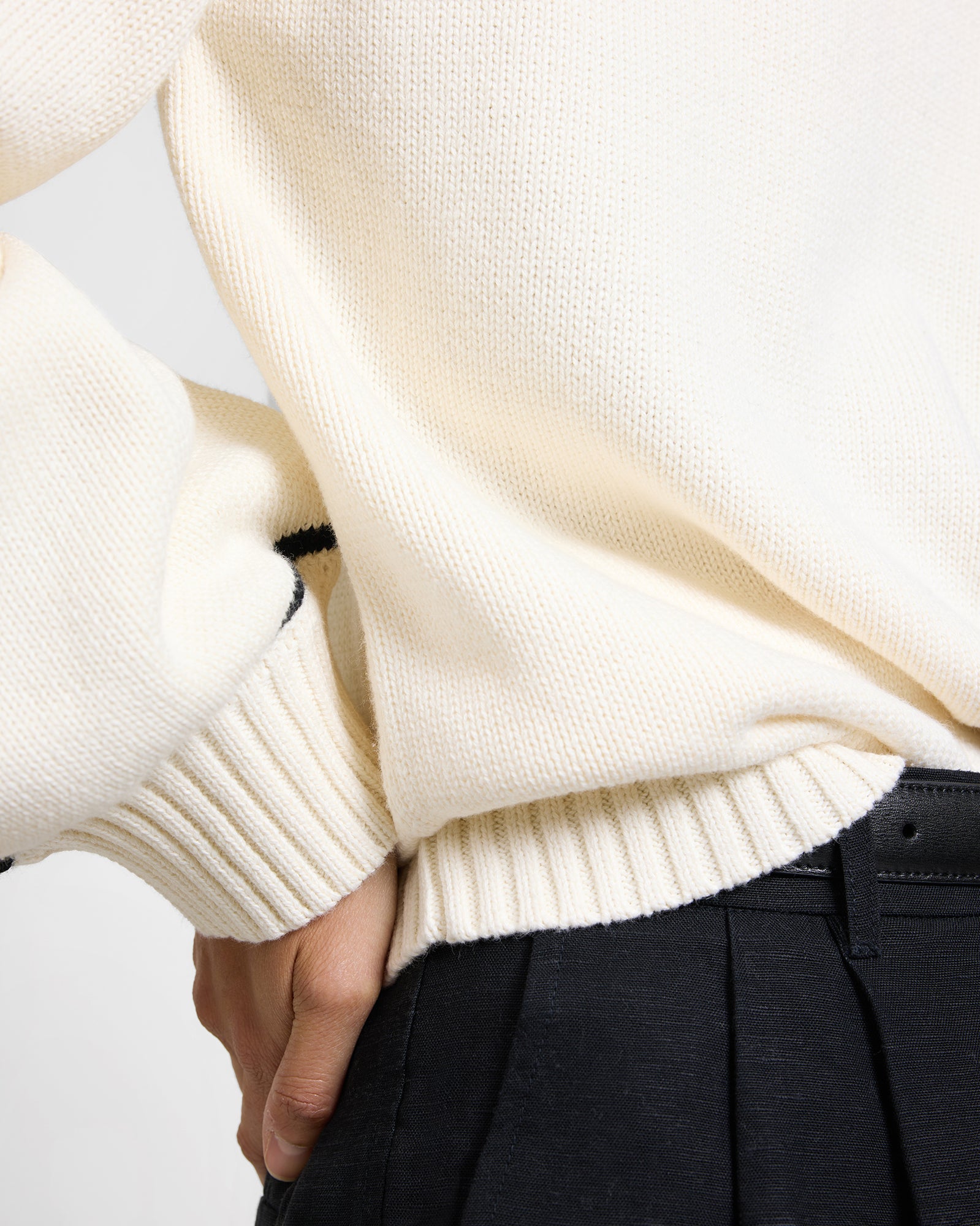 Womens | Cotton Oversized Mock Neck Sweater | Lunar Grey