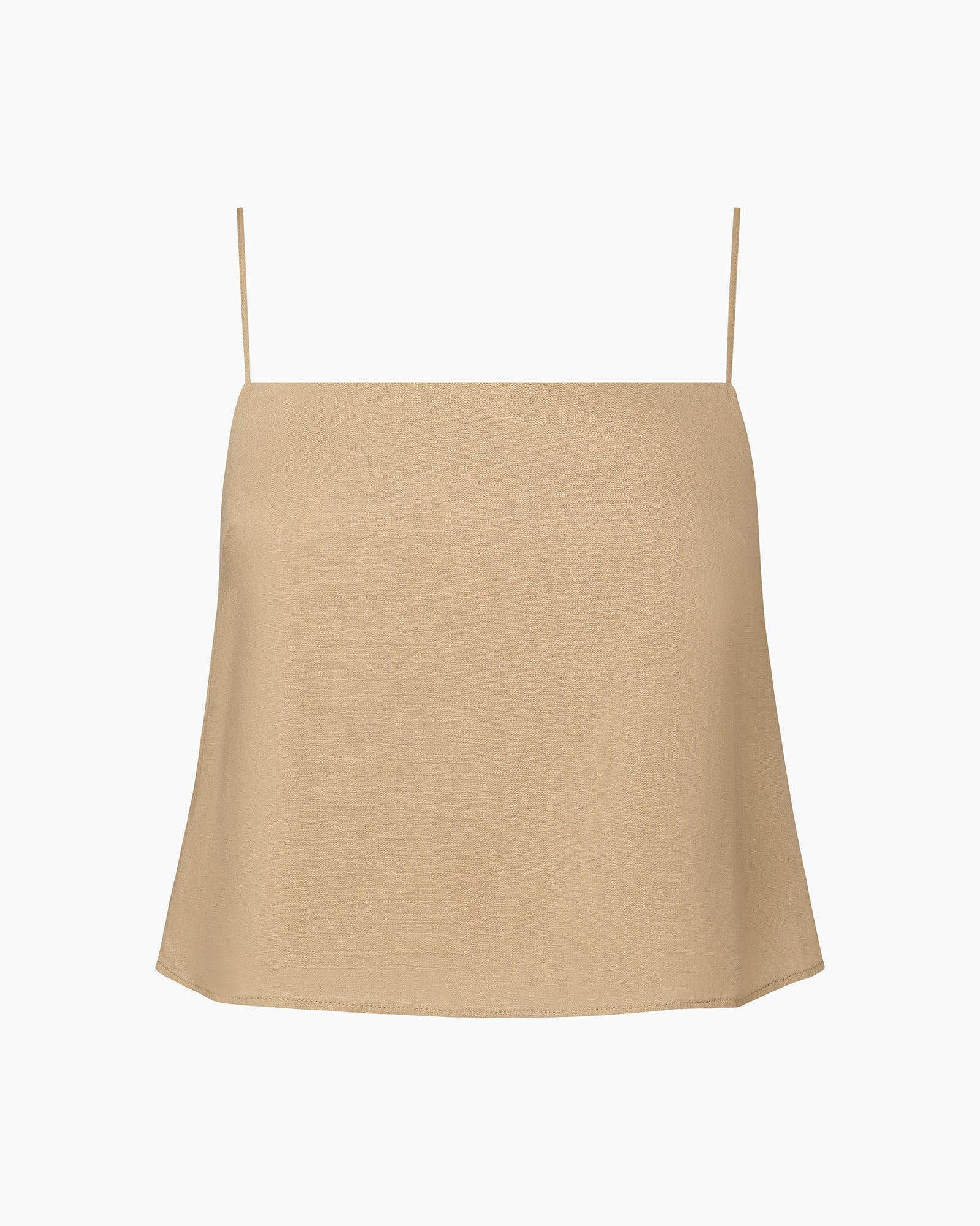 Womens | Air Linen Square Neck Tank Top | Jute