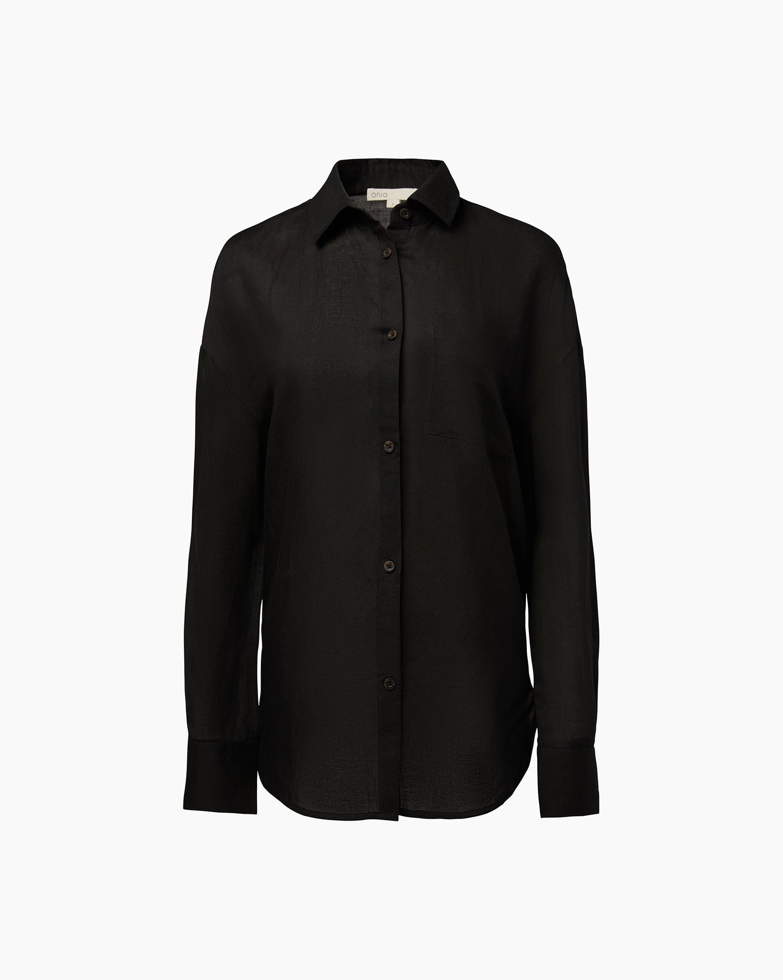 Womens | Air Linen Boyfriend Shirt | Black