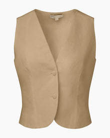 Womens | Air Linen Relaxed Vest | Jute