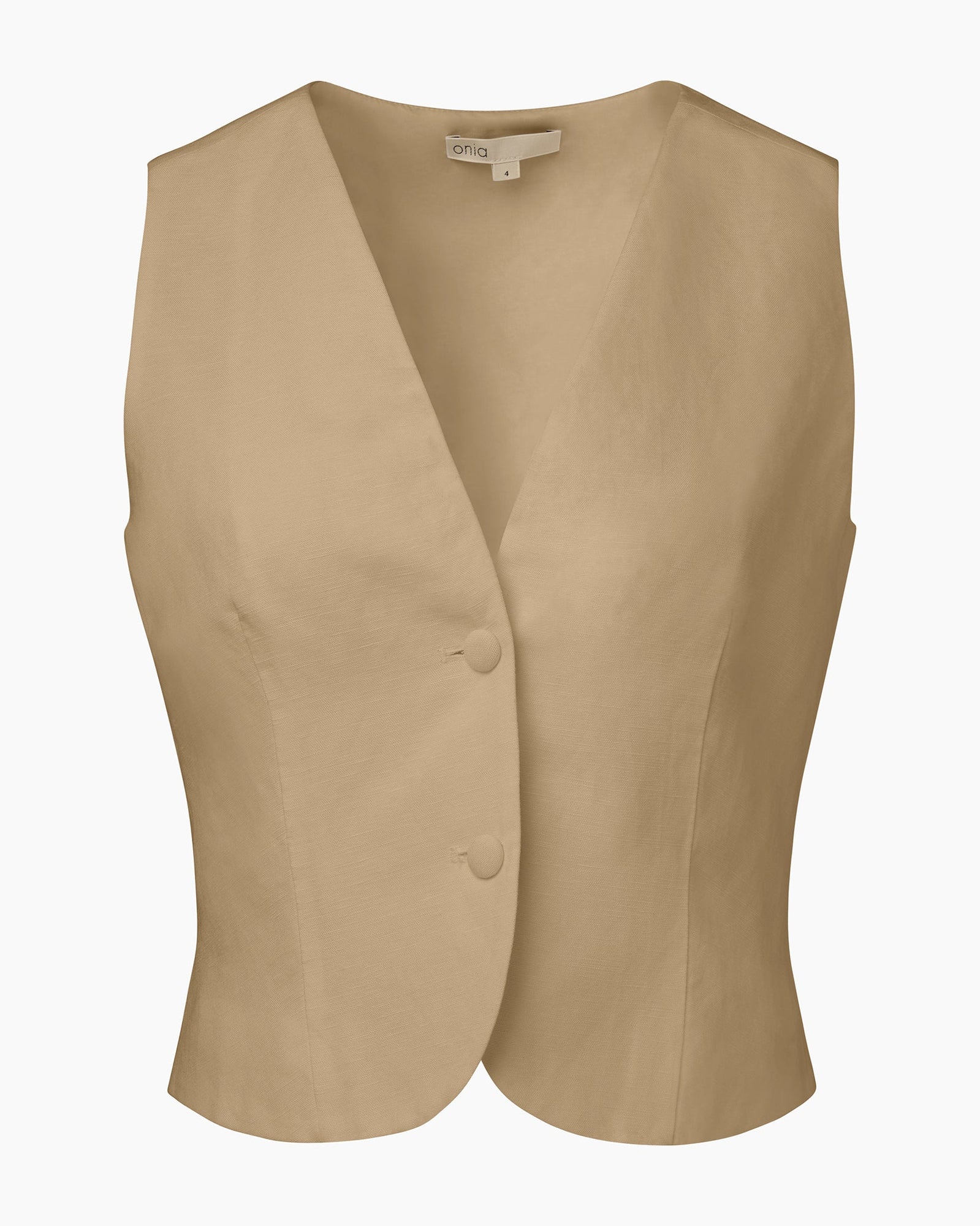 Womens | Air Linen Relaxed Vest | Jute