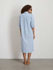 Women | Kerry Shirtdress | Positano Stripe Blue x Off White