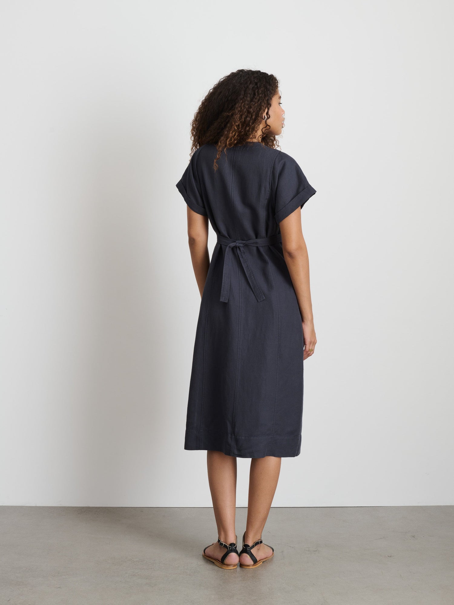 Women | Collette Dress | Twill Washed Black