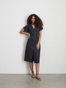 Women | Collette Dress | Twill Washed Black
