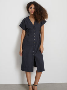 Women | Collette Dress | Twill Washed Black