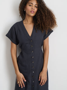 Women | Collette Dress | Twill Washed Black