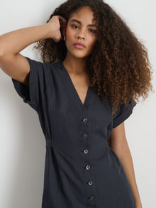 Women | Collette Dress | Twill Washed Black