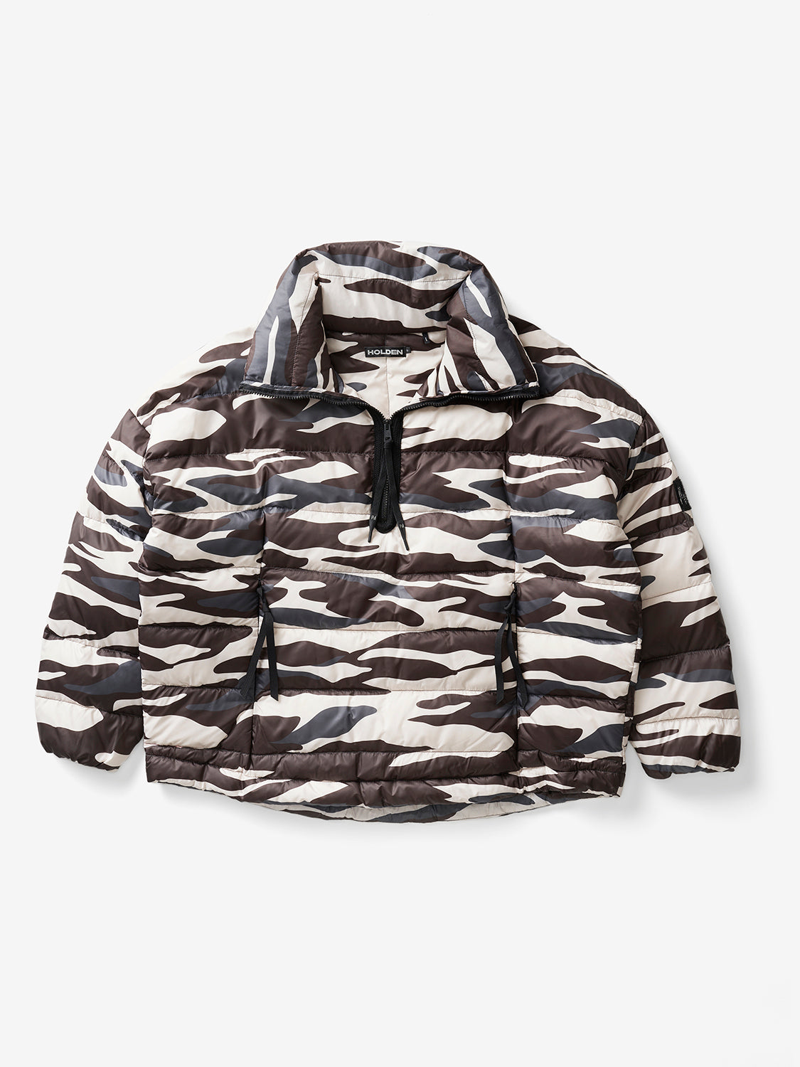 Woman DOWN HALF ZIP - Zebra - flat lay - front