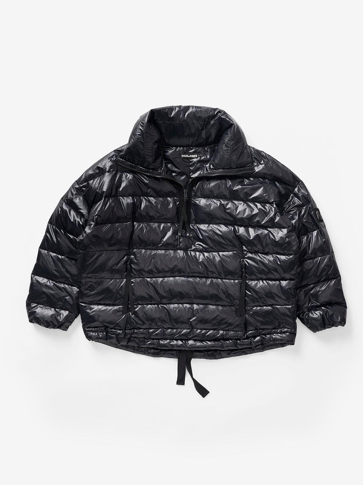 Woman DOWN HALF ZIP - Black - flat lay - front