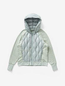 Woman DOWN ZIP HOODIE - Slate Gray - flat lay - front