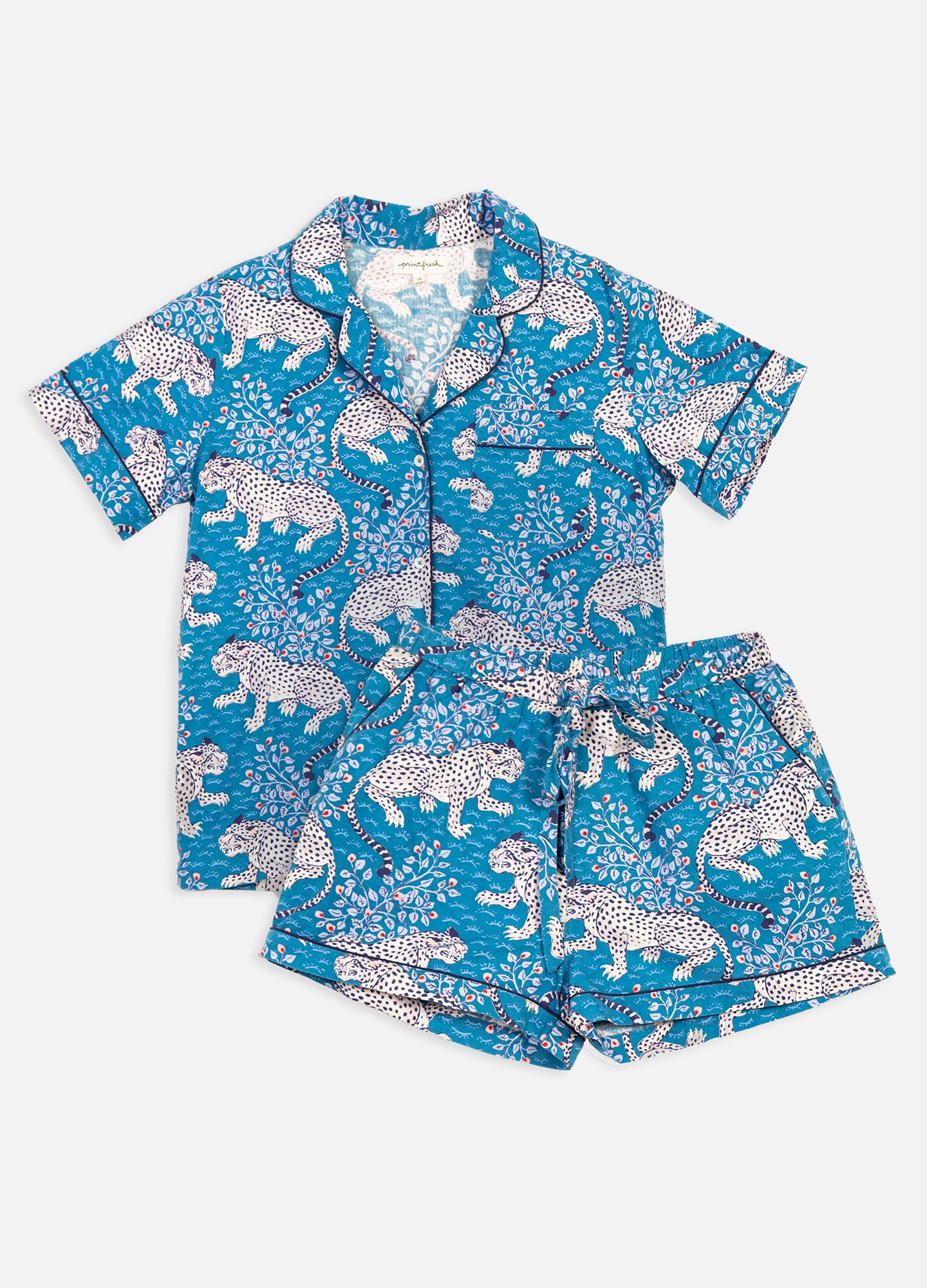 Short PJ Set | Bagheera - Indigo
