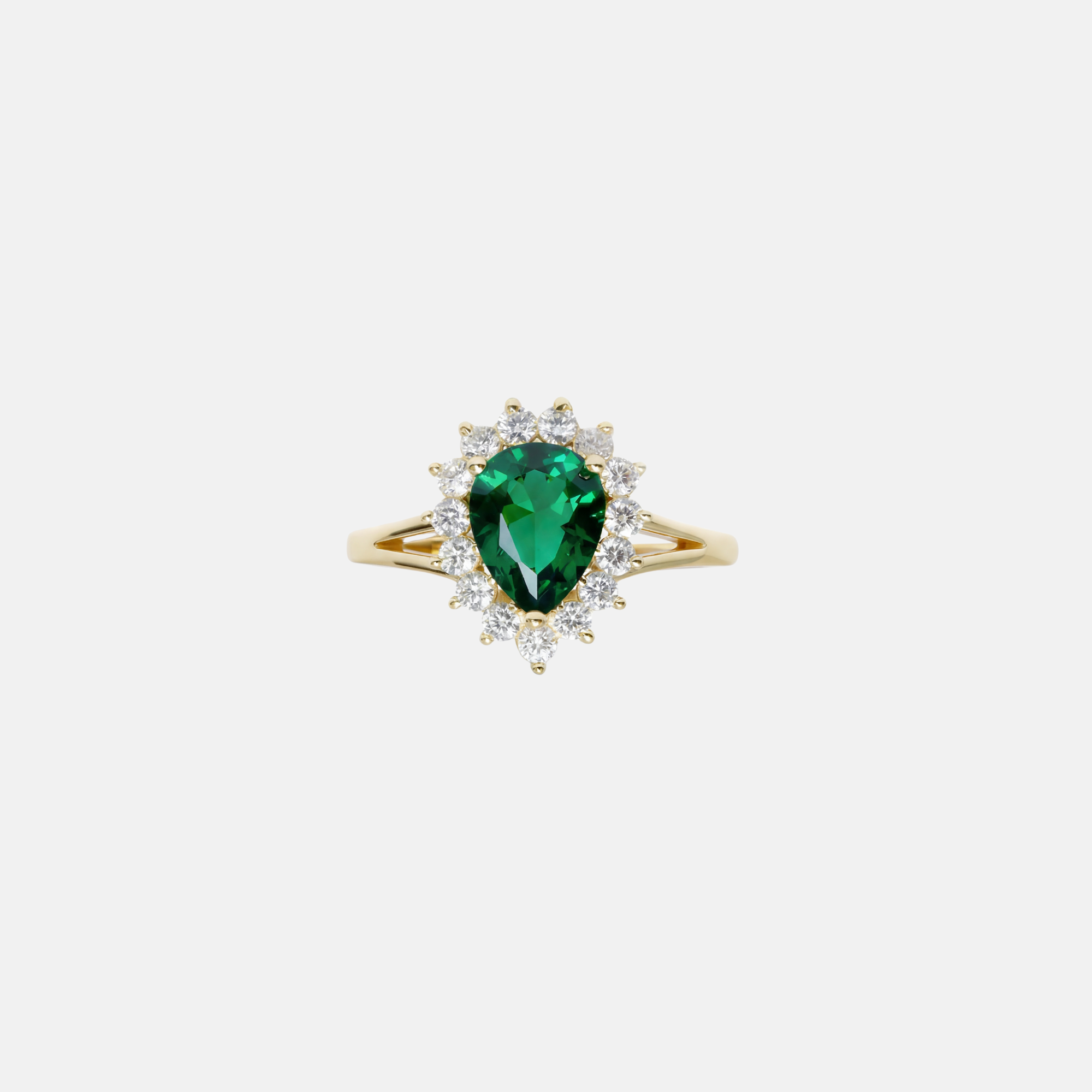The Green Gemstone Heirloom Ring | 18Kt Gold Plated Brass
