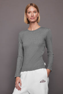 Wesley | Rivington Ribbed Long Sleeve Top | Grey Heather
