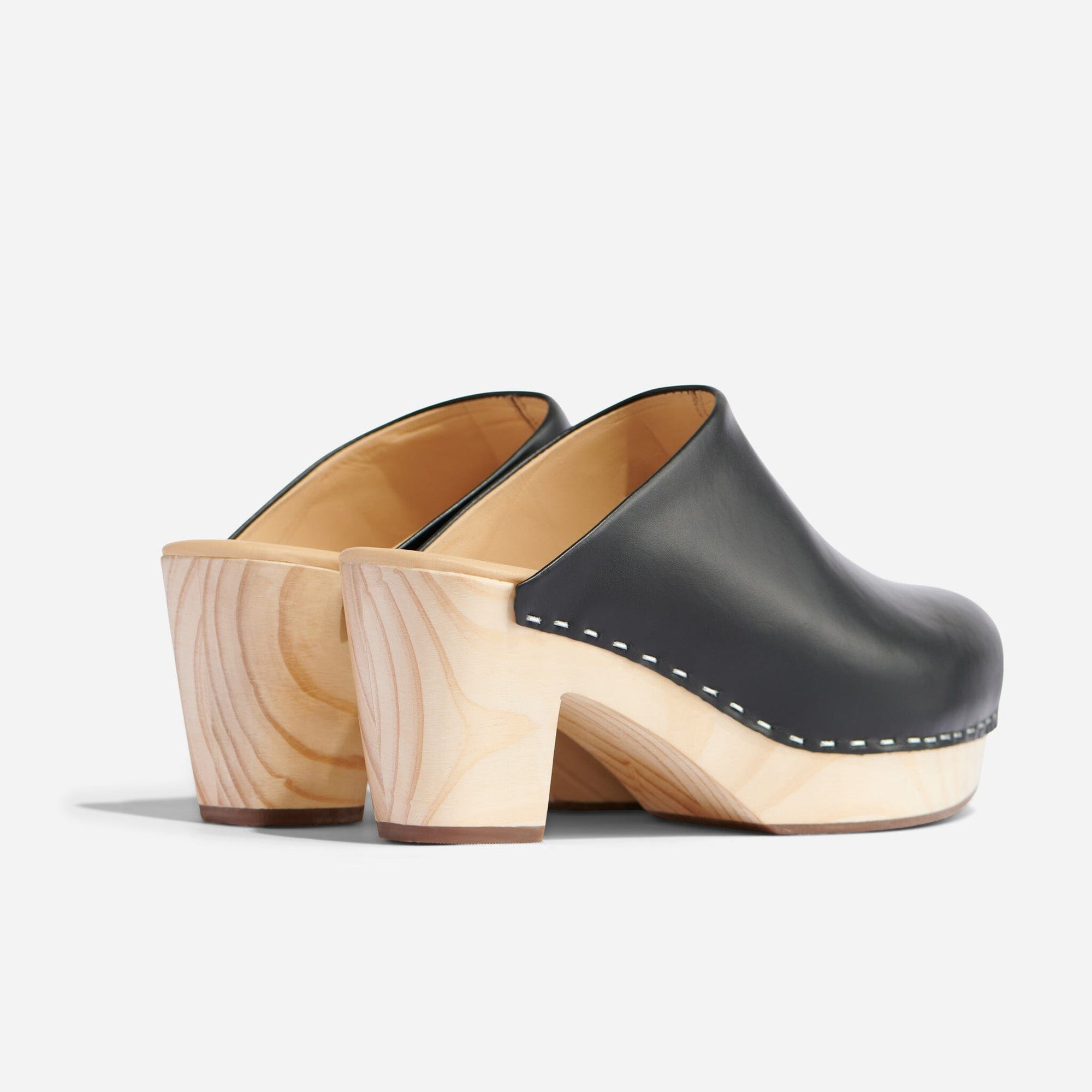 All-Day Heeled Clog Black Women's Leather Clog Nisolo