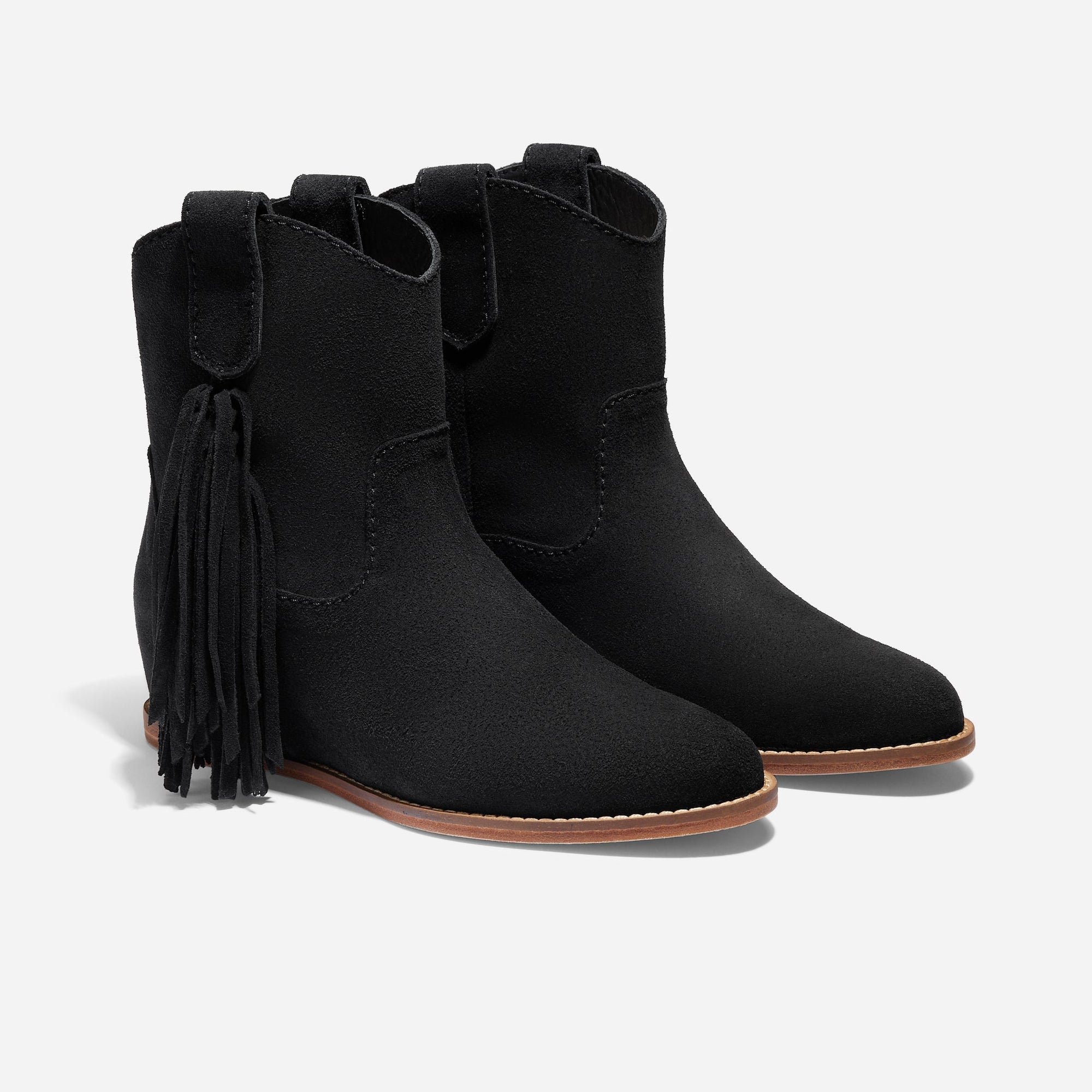 Womens | Amaya Fringe Bootie | Black Suede