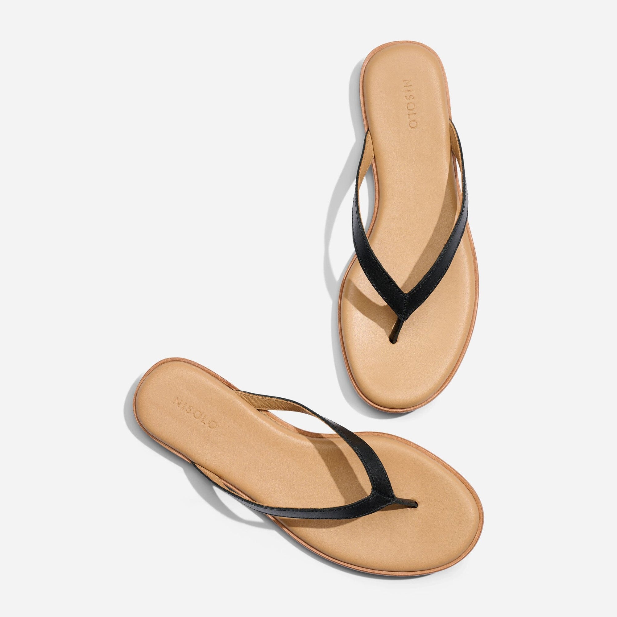 Isabel Go-To Flip Flop Black Women's Leather Flip Flop Nisolo