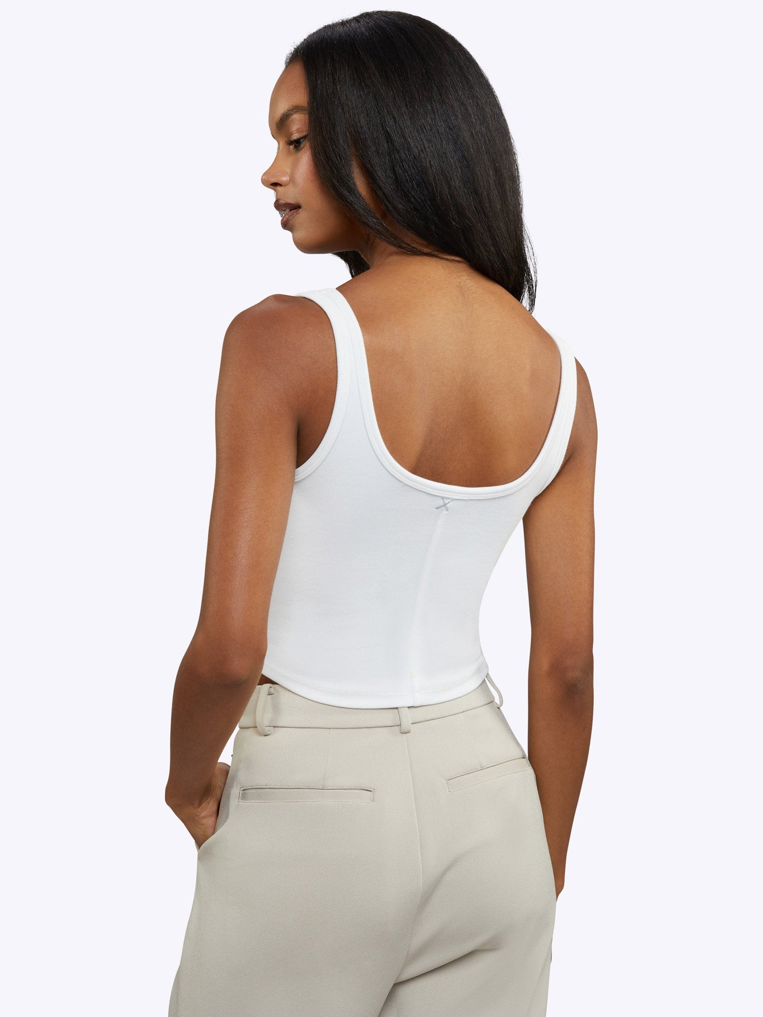 Womens | Aloe Form-Fitting Aloe Infused Cotton Essential Tank | White
