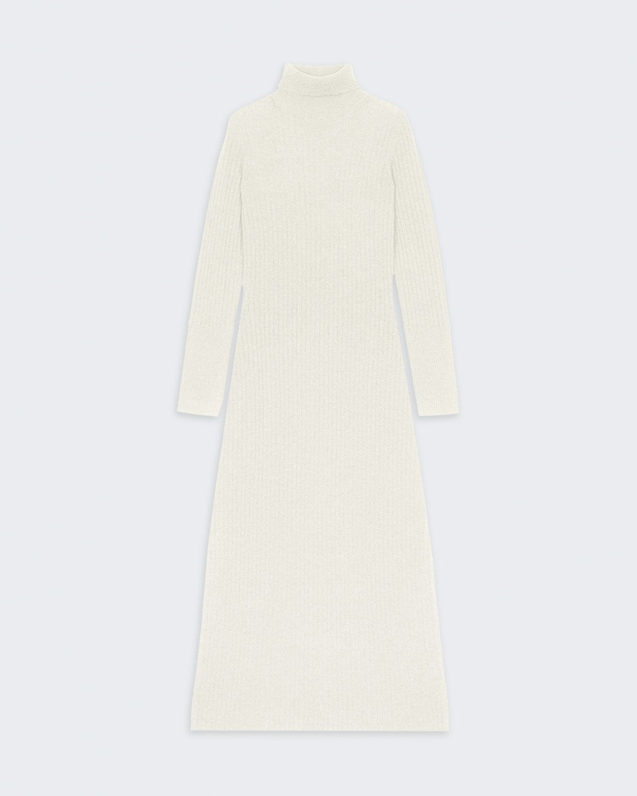 Womens | Wide Rib Turtleneck Dress In Cashmere | Cream