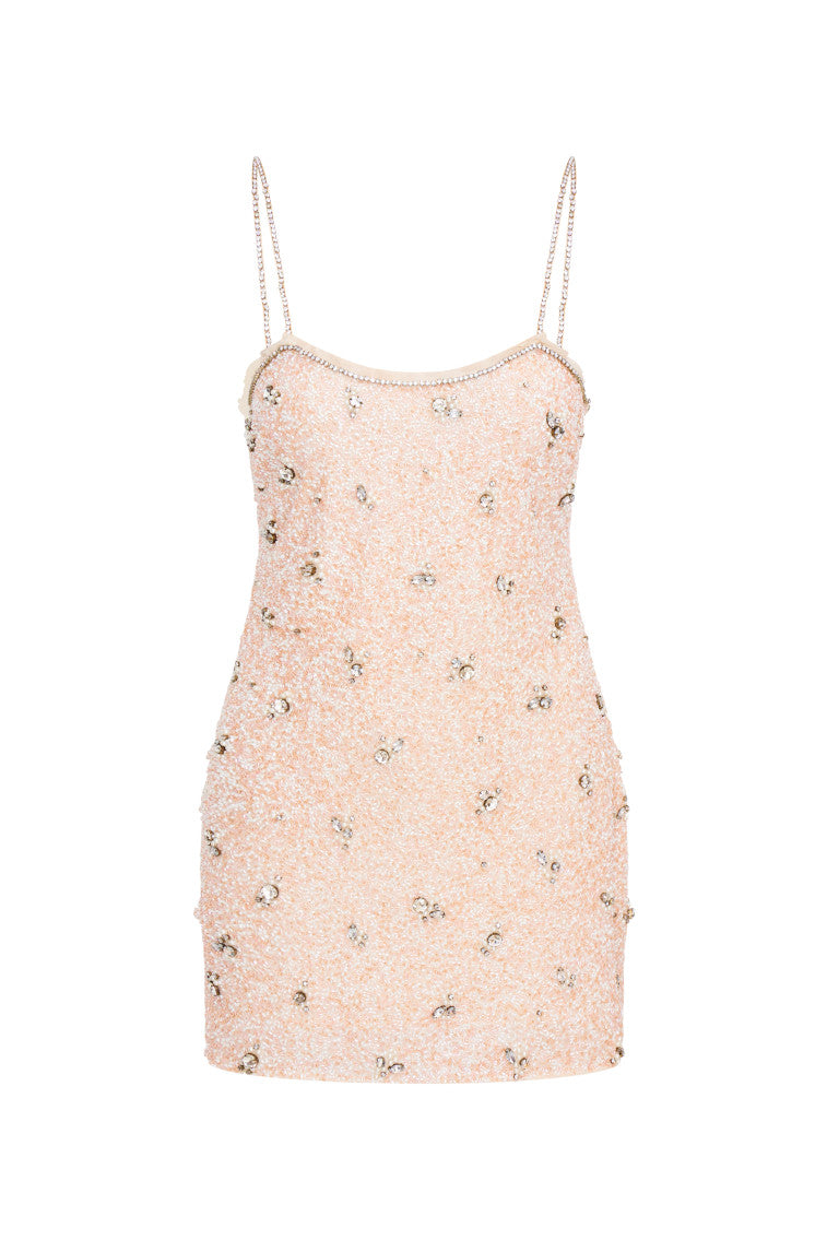 Womens | Windson Embellished Mini Dress | Heavenly Pink