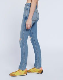 80s Comfort Stretch Slim Straight | Brisk Blue with Rips