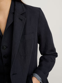 Women | Meggie Blazer | Drapey Twill Washed Black