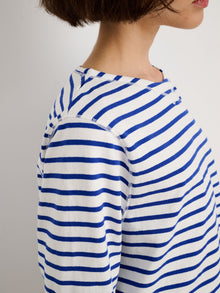 Women | Lakeside Striped Tee | Natural x Blue
