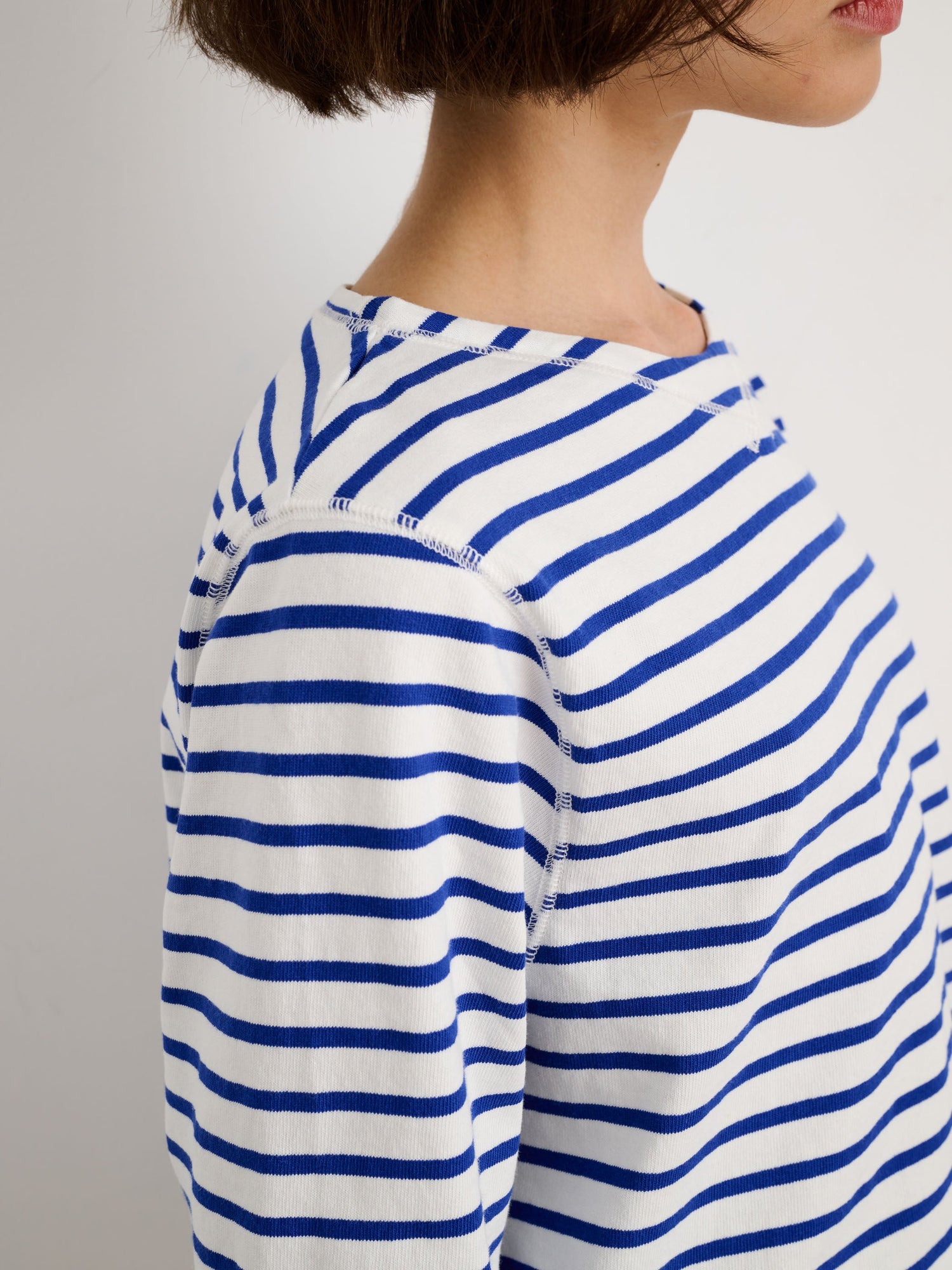 Women | Lakeside Tee | Stripe Natural x Blue